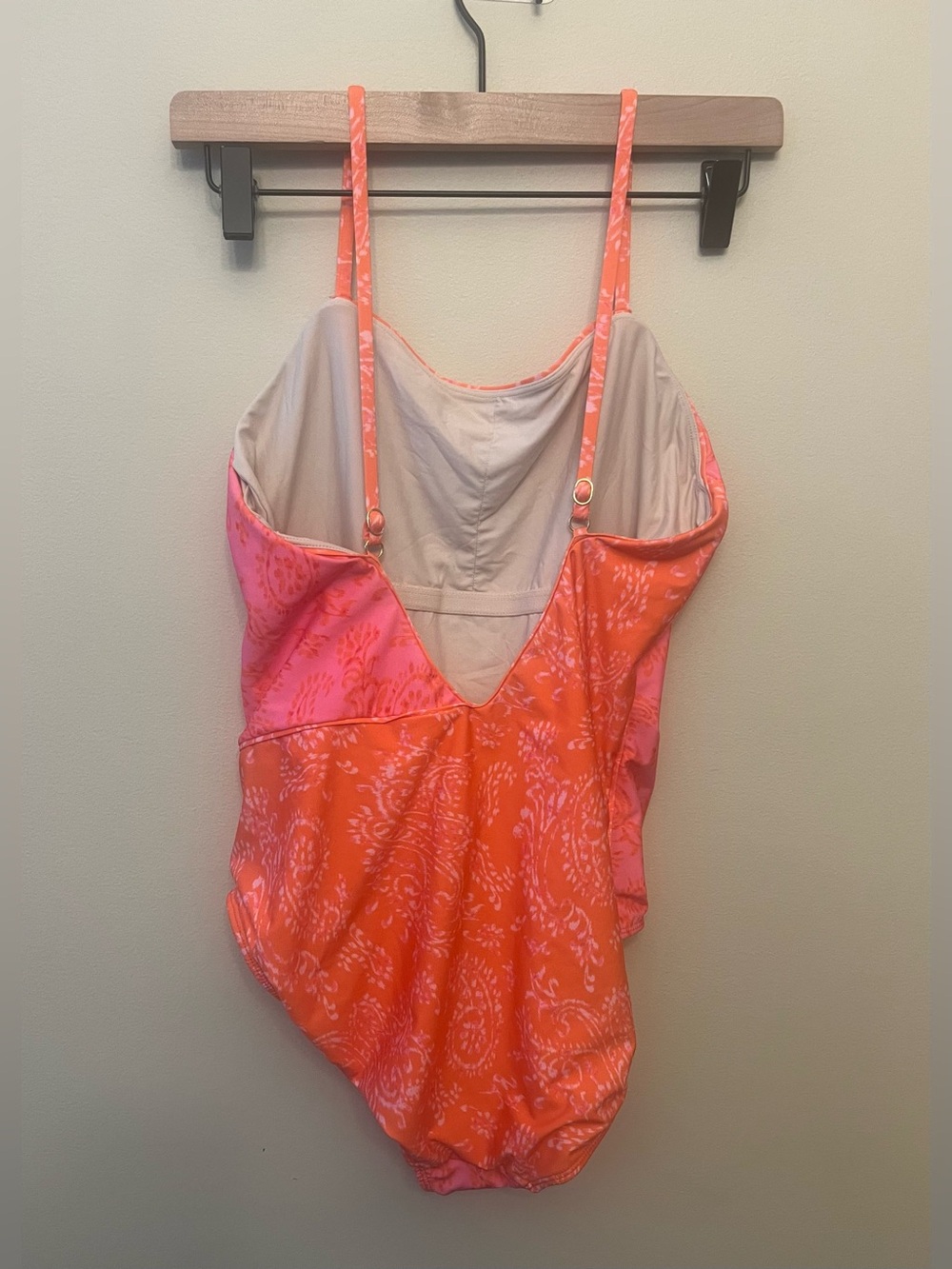 NWT $148 Hermoza Asha One Piece Swimsuit Womens Size 14 Paisley Days Orange Pink - Picture 4 of 9